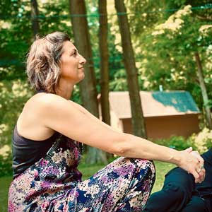 attendee listenint to meditation instructions