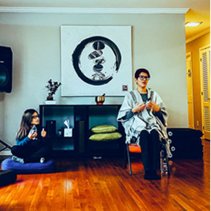 woman meditation class discussion